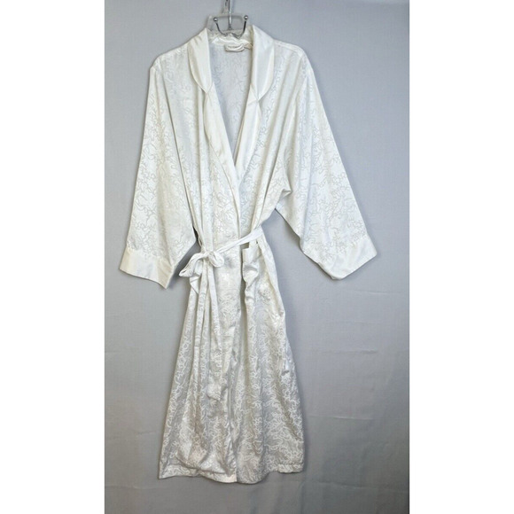 Victoria's Secret Gold Tag Vintage Robe Women Large Ivory Long Kimono Wrap - Picture 1 of 10